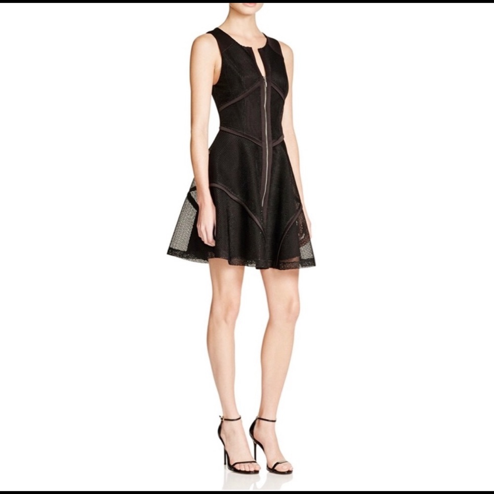 GUESS LOS ANGELES Black Mesh Fit and Flare Dress - Worn once